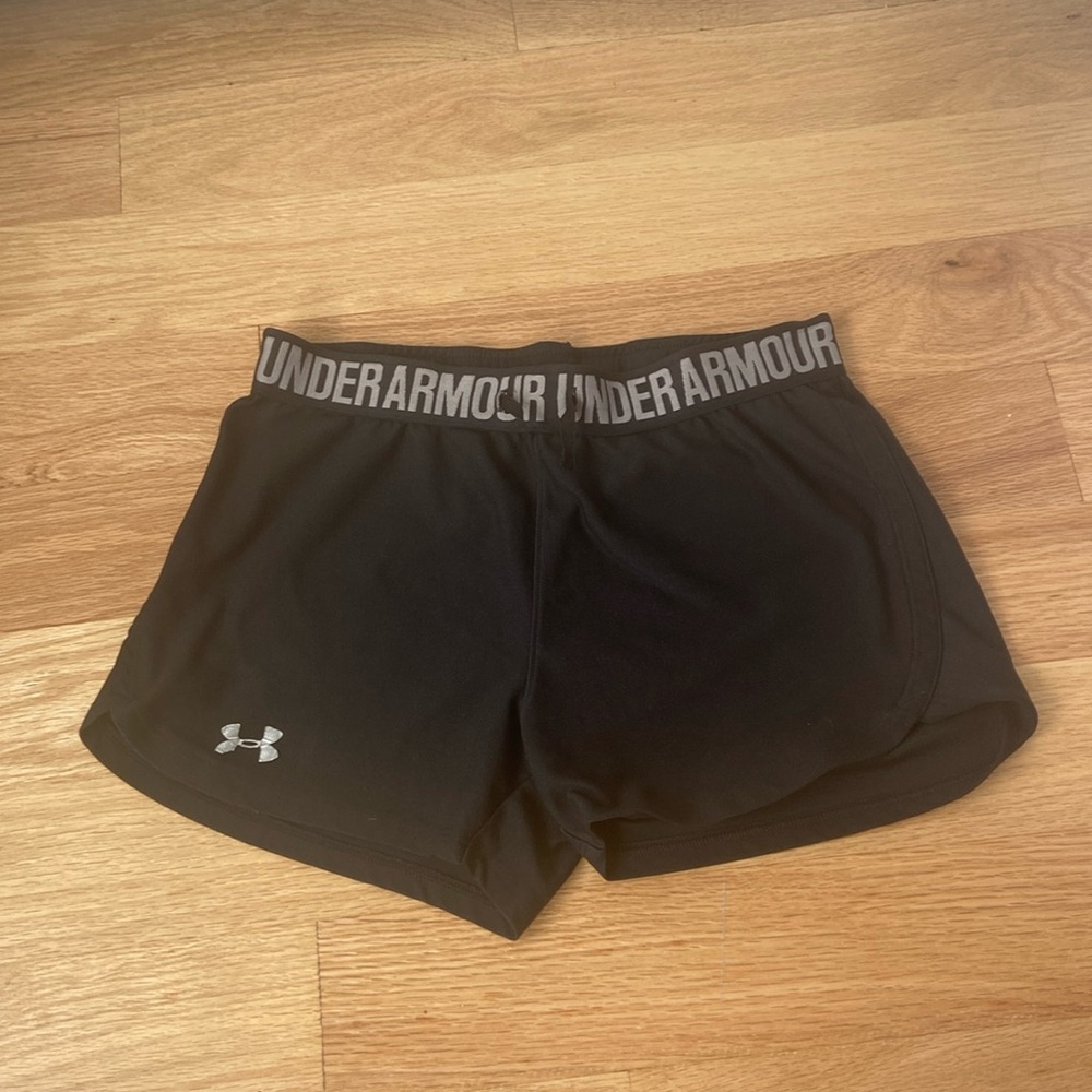 Black Under Armour Shorts with Silver detailing